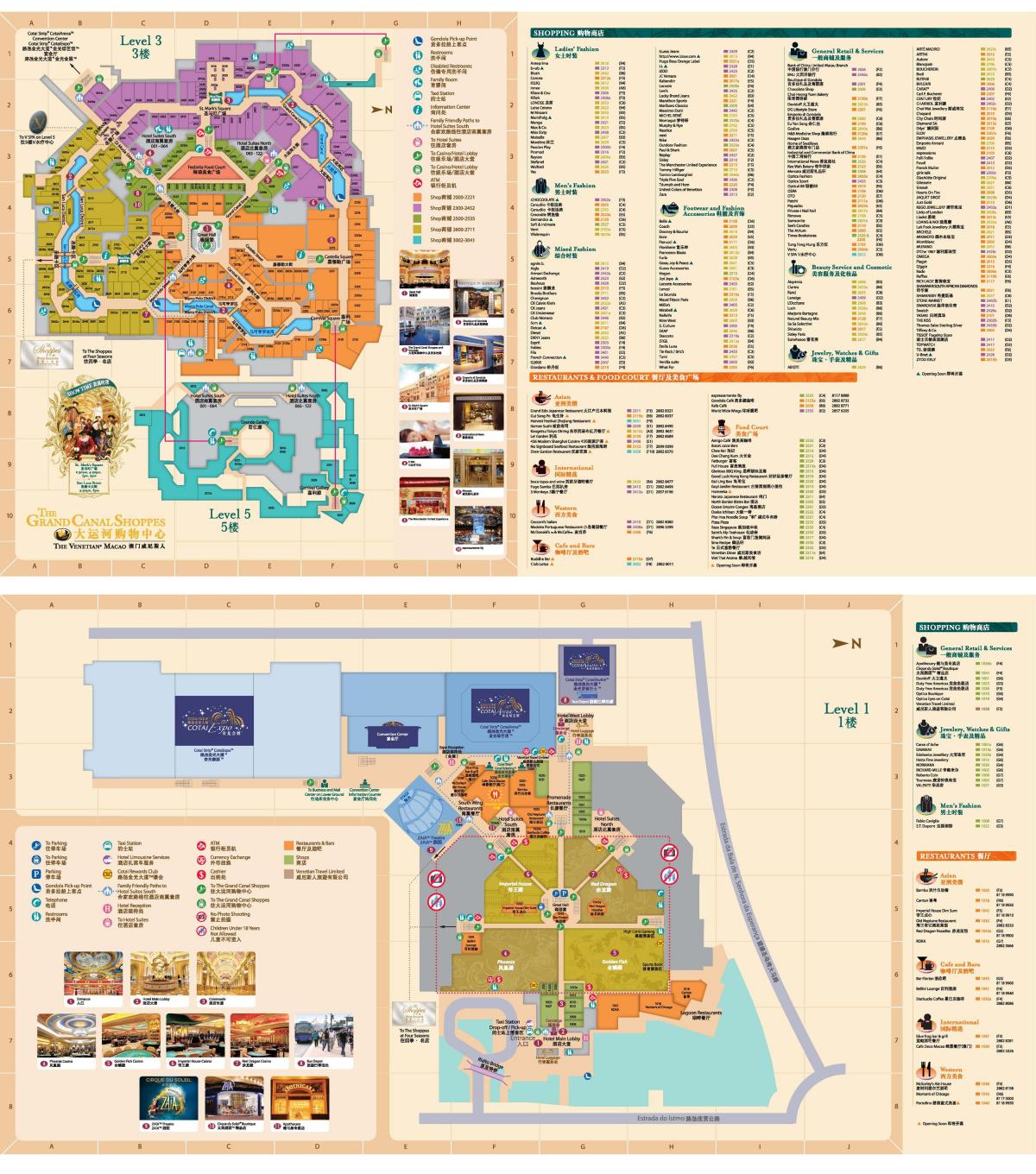 mapa benátskej Macao