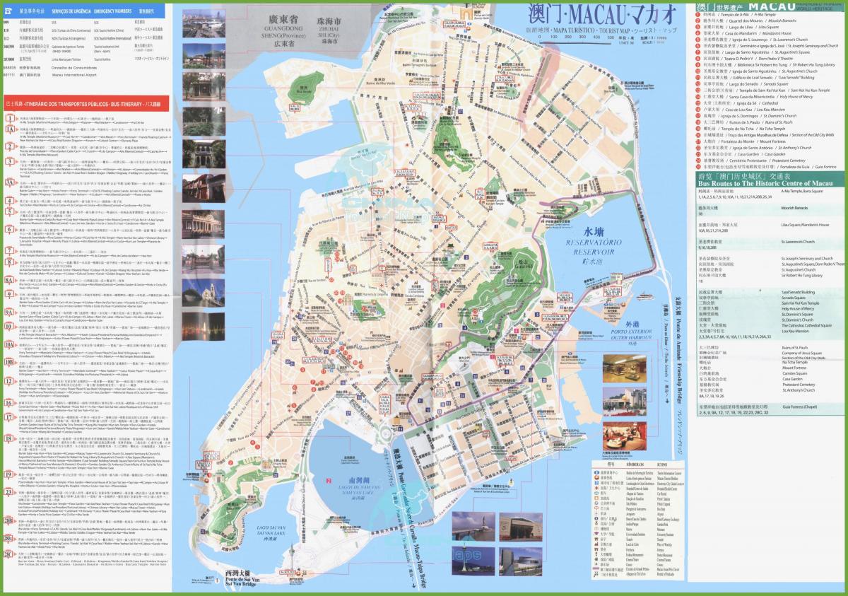 Macau autobusová zastávka, mapu