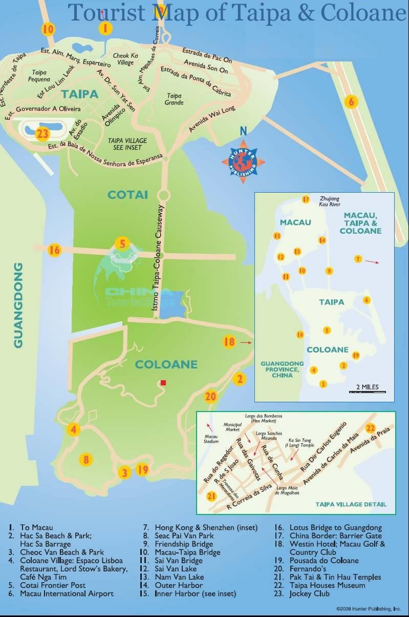 mapu Macau ostrov