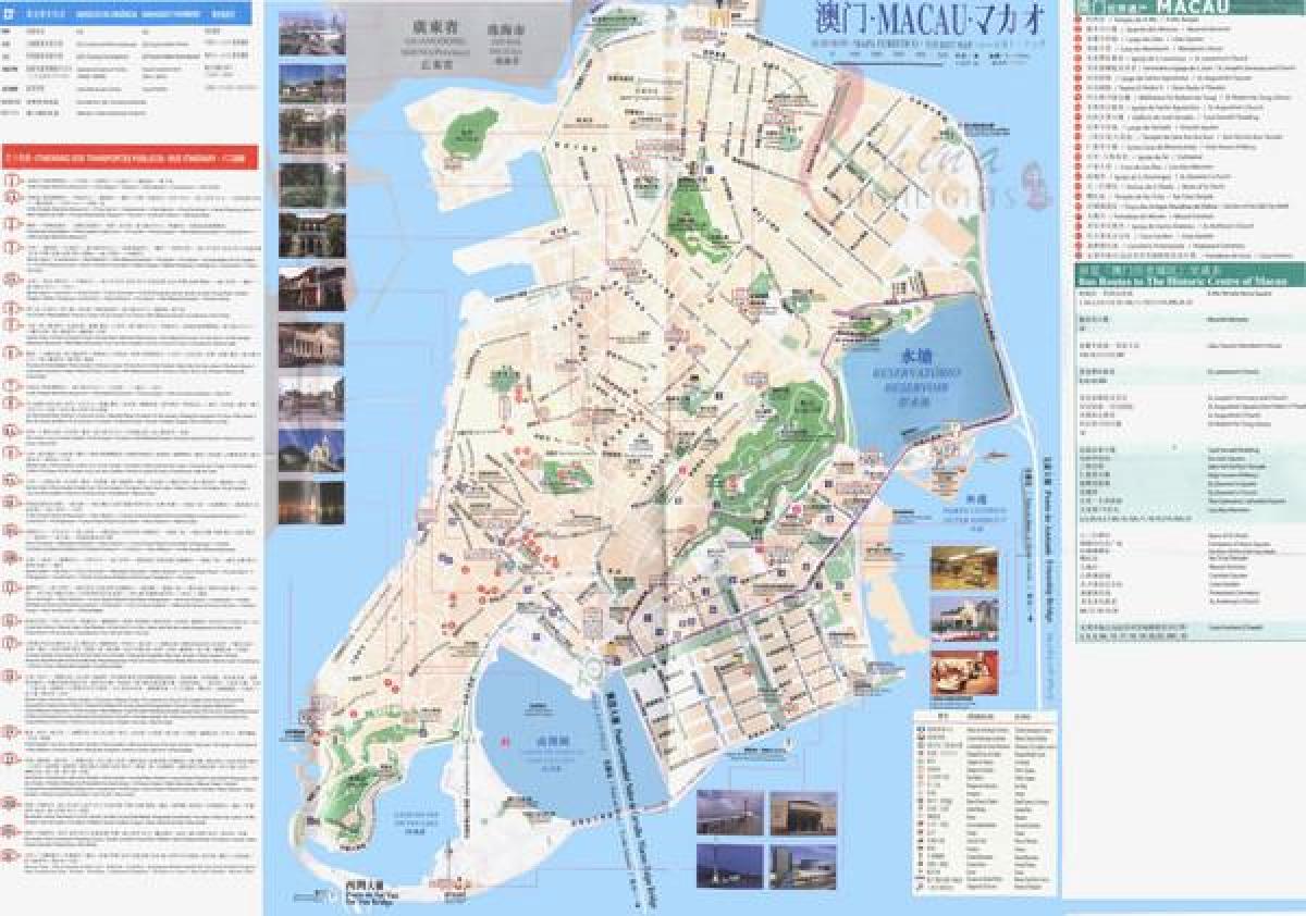 Macau verejnej autobusovej dopravy trasy mapu