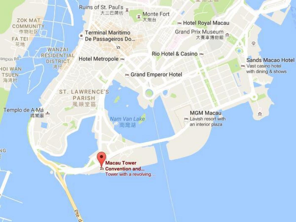 mapu Macau veža